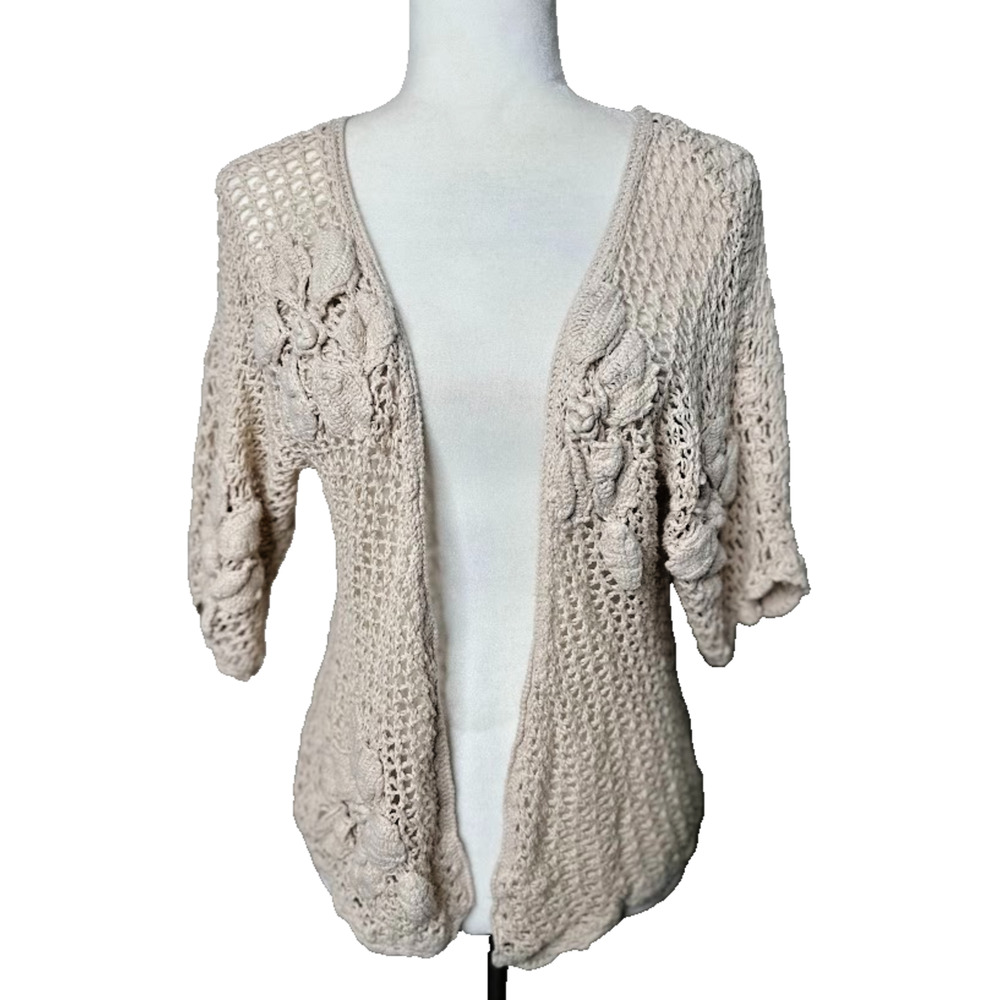 Vintage Y2K Wet Seal Sweater M Boho Crochet Beachy Fairy Hippie Festival Cottage